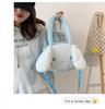 Women's Plush Kuromi & Cinnamoroll Tote Crossbody Bag - Cute Dog Tooth Design Handbag