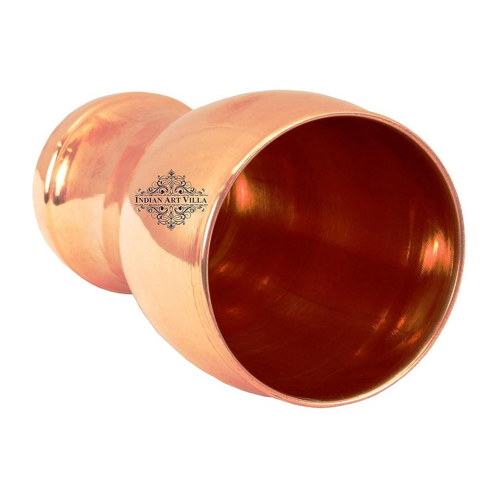 5.5" X 3.0" Pure Copper Wine Glass Goblet Tumbler Cup | 490 ML Capacity | Beer Wine Cocktail | Bar Home Hotel Restaurant, Set of 2