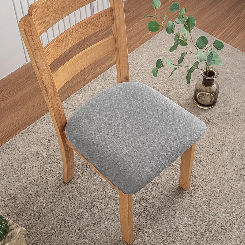 1/2/4/6pcs Jacquard Dining Chair Seat Covers Elastic Seat Slipcovers Removable Furniture Protector for Kitchen Hotel Banquet