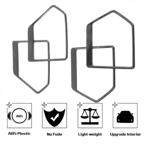 Black Wood Grain Door Speaker Cover Trim Frame For Ford F150 -22 Accessories