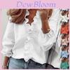 Elegante Damen Langarmhemden Bluse mit Rüschen V-Ausschnitt und Übergrößenoptionen