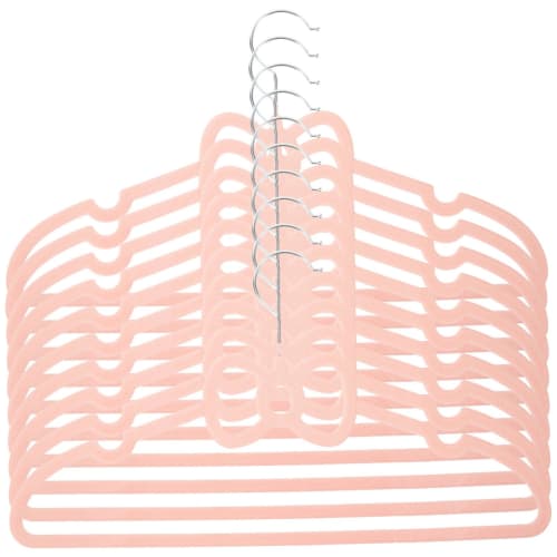 NUOLUX Clothes Hangers, Ribbon, Non-Slip, Pink, 39.5cm, 10 Pieces, Cute Butterfly Shape, Prevents Sagging, Suitable for Suits, Jackets, Basic Clothes,