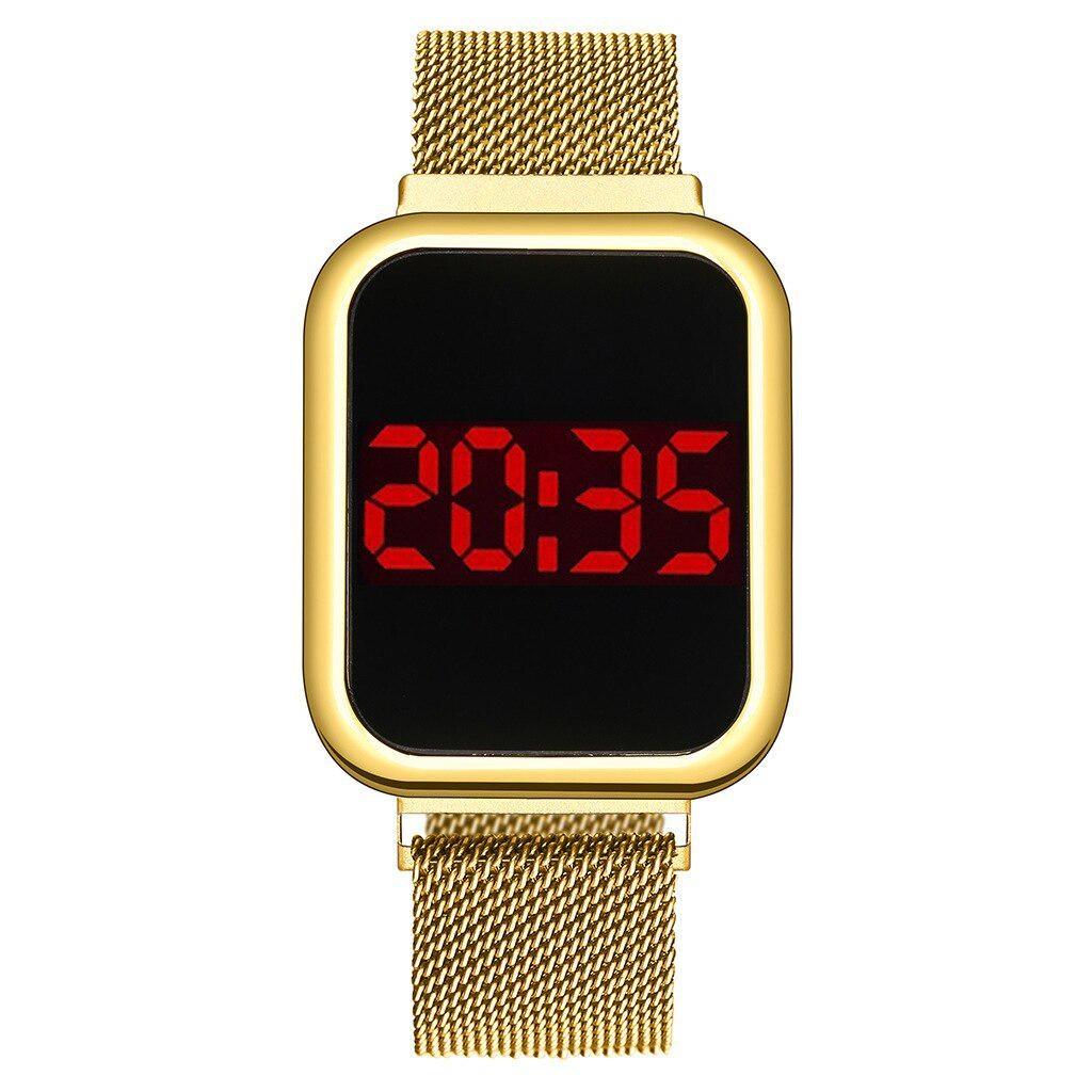 Ladies Square Head Multi-function Electronic Watch Quartz Watch Student Outdoor Sports Touch Screen Red Light Electronic Watch