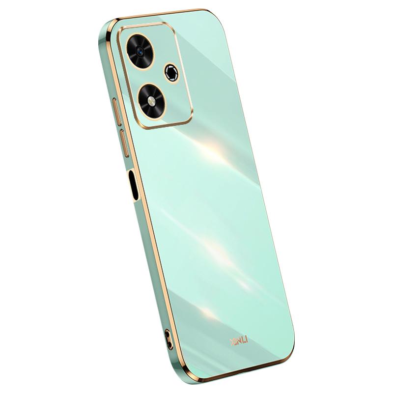 

For Honor Play 50 Case TPU Soft Phone Cover Electroplating Gold Border Cyan