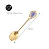 New Elegant Ceramic Dessert Honey Spoon Stainless Steel Golden Coffee Milk Spoon Creative Mixing Spoon