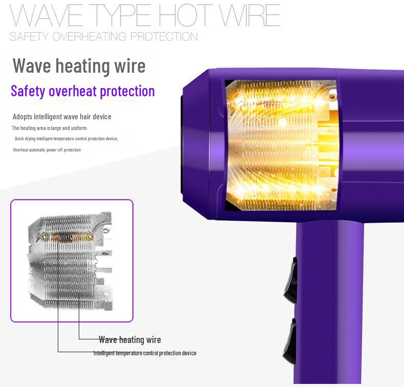 Household Hair Dryer with Negative Ion Technology for All Hair Types: Hot & Cold Settings, Safe for Student Dorms and Hair Salons.