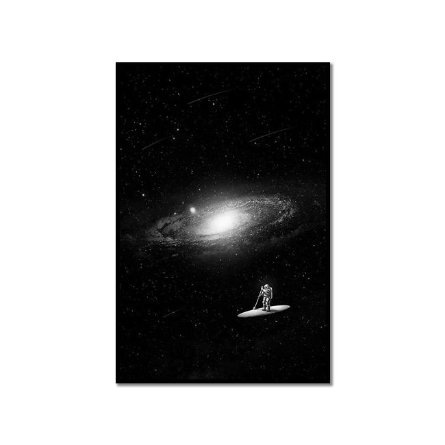 Astronaut Galaxies Wall Art Poster Moon Earth Cyberpunk Sci Fi Mural Modern Home Decor Canvas Picture Print Living Room Decorate