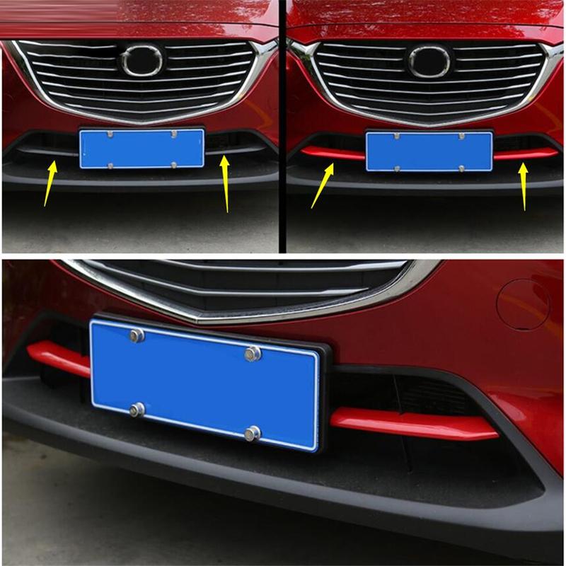 Car Front Grille Grill Bumper Air-inlet Strip Stickers Cover Trims Accessories For Mazda CX-3 CX3 2016 2017 2018