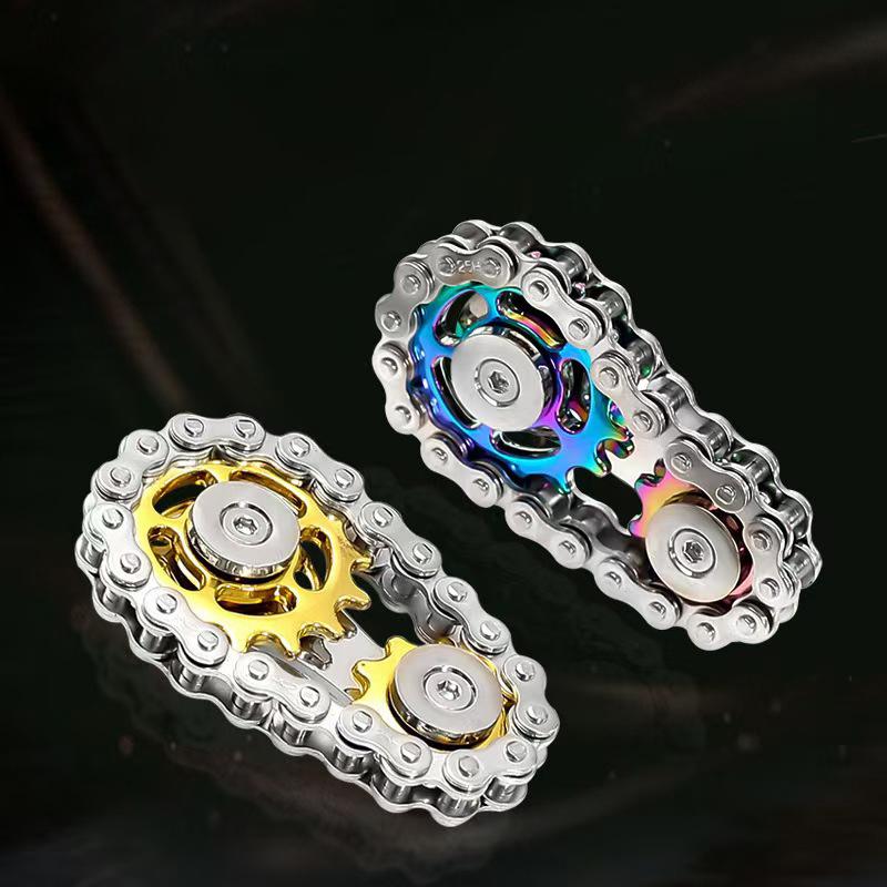 Metal Chain Sprockets Flywheel Fingertip Gyro Fidget Spinner Toys Anti Stress Diy Replace Bicycle Chain Spiner Fidget Toys Kids