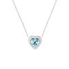 S925 Sterling Silver Heart-Shaped Gemstone Pendant Necklace with Citrine, Amethyst, Garnet, and Topaz.