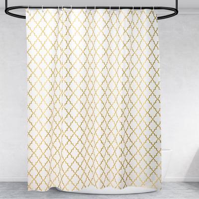Peva Geometric Shower Curtain Waterproof Bathing Cover Plaid Bath Curtains For Bathroom Bathtub With Hooks Quick Dry Fabric