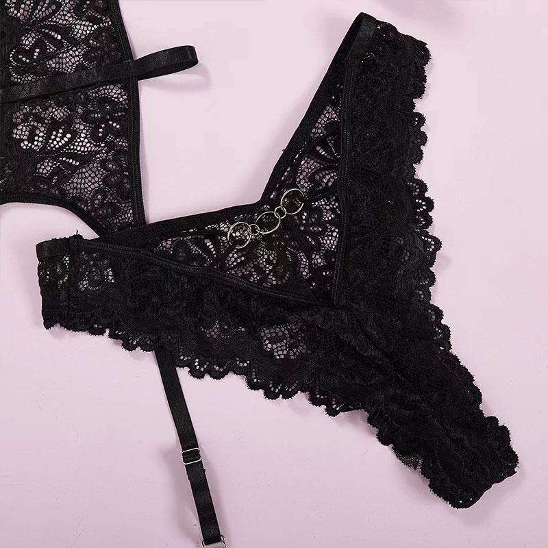 Summer Sexy For Women Bra Brief Sets Bustier Floral Lace Underwear Erotic Lingerie Set Garters Exotic Set Bra Brief Set Sex Suit