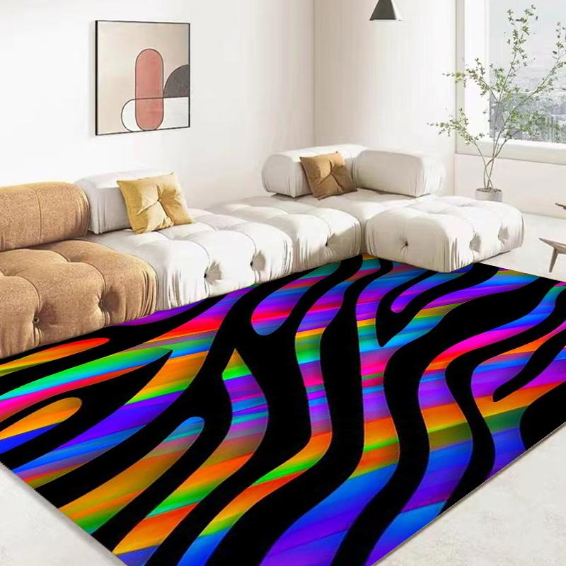 Zebra Black White Texture Rug Carpet for Living Room Bedroom Soft Kitchen Bathroom Anti-slip Floor Mats Hallway Rugs Home Decor