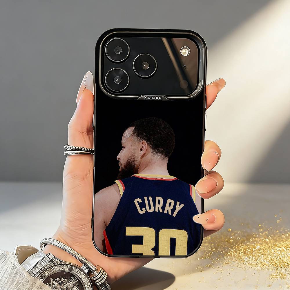 

Sports Star S-Stephen C-Curry Phone Case For iPhone17,16,15,14,13,12,11,Pro,MAX Gray Matte Silicone Black Cover iPhone15promax