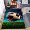 Soccer Ball Carpet with Fiery Blue Flames Design for Home Decor Suitable for Use As an Anti-slip for Living Room Bedroom Sofas
