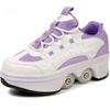 Deformable Roller Skates for Kids 4 Wheels Runaway Parkour Deformation 4-Wheel Roller Skates for Women Men and Adults Youth Gift
