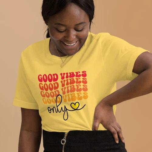 Good Vibes Only t-shirt | Happy Quote Shirt | Good Vibes T Shirt S