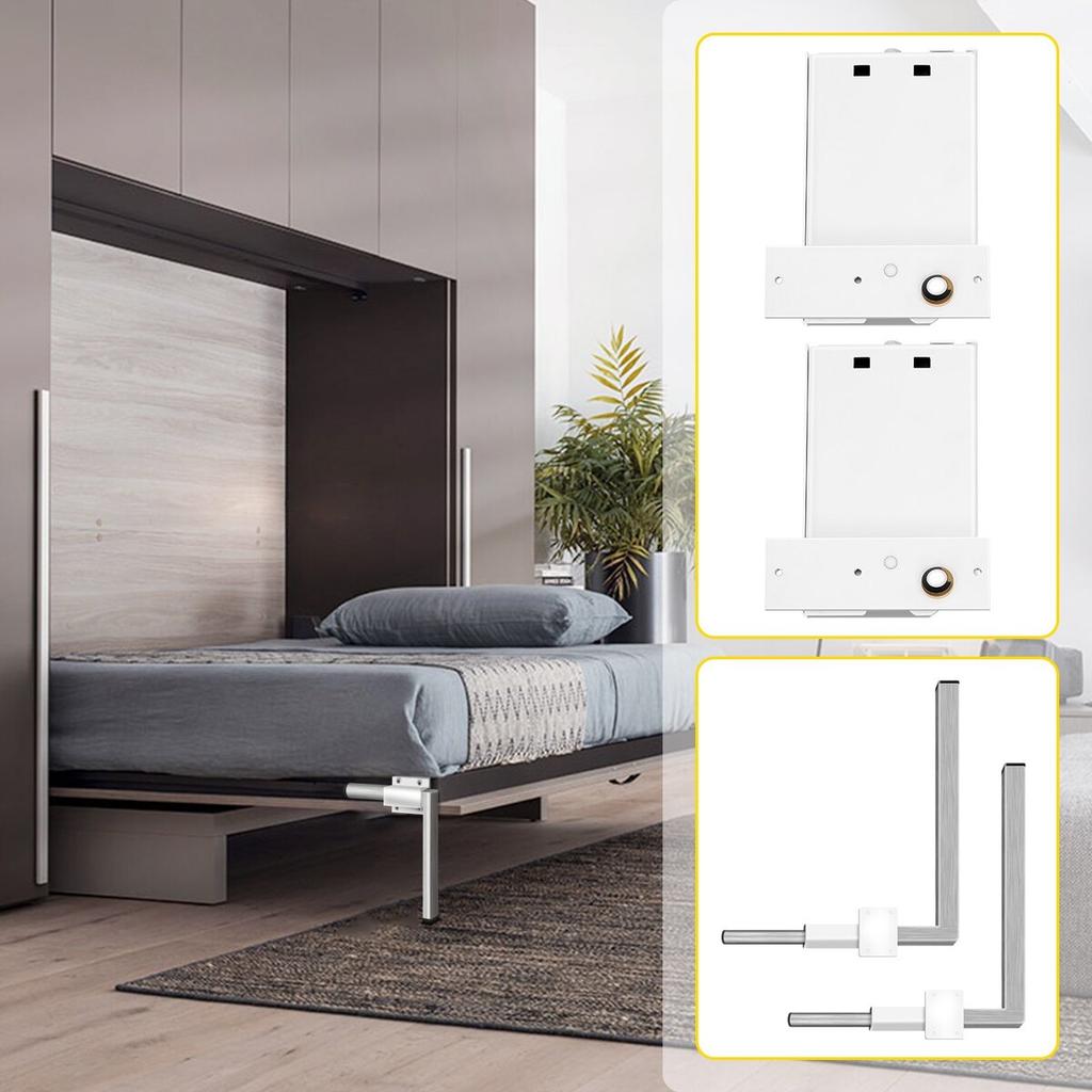 Murphy Mounting Wall Springs Mechanism Heavy Duty Support Hardware DIY Kit for Queen Twin Size Bed (Horizontal), White