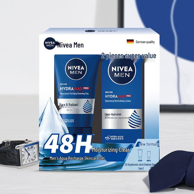 Nivea Men Aqua Fresh Set: 50g Hydrating Lotion & 100g Cleansing Mud