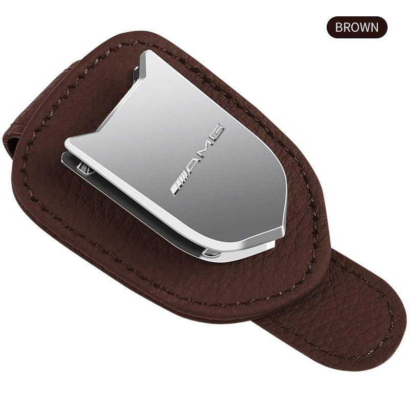 Auto Sun Visor Glasses Box Sunglasses Clip Card Ticket Holder Stand For Mercedes Benz AMG W203 W206 W220 W205 W211 W212 W201 GLS CLS GLC