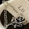 Luxury Exaggerated Flower Necklace Big Neck Chain Elegant Metal Rose Necklace  Daily
