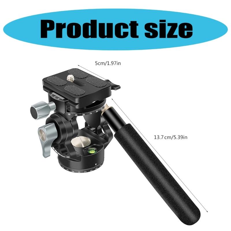 Double Panoramic Tripod Fluid Head Mini Pan Tilt Head Quick Release Plate and Handle For DSLR And Small Video Cameras