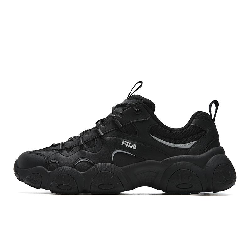 Fila FLUID 7 Cushioning Abrasion Resistant Lightweight Height Increasing Low Top Chunky Sneakers Men's Black F12M612103FBS