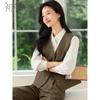 Gilet de tailleur classique à col en V pour femme Chushen