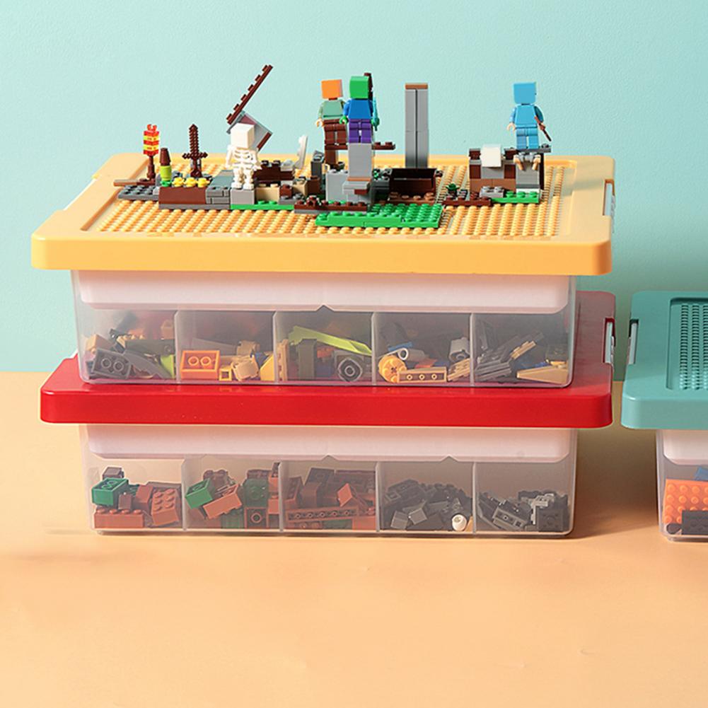 Aufbewahrungsbox mit Deckel Aufbewahrungskorb für Lego Kapazität Transparente Baustein-Aufbewahrungsbox mit abnehmbarem Deckel Multi für Lego