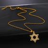 Titanium Steel Hollow Hexagram Pendant Necklace Hip Hop Minimalist Fashion Men's Chain