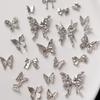 30pcs Alloy Butterfly Nail Charms, Bowknot Nail Art Accessories, Nail Art Supplies For Women And Girls