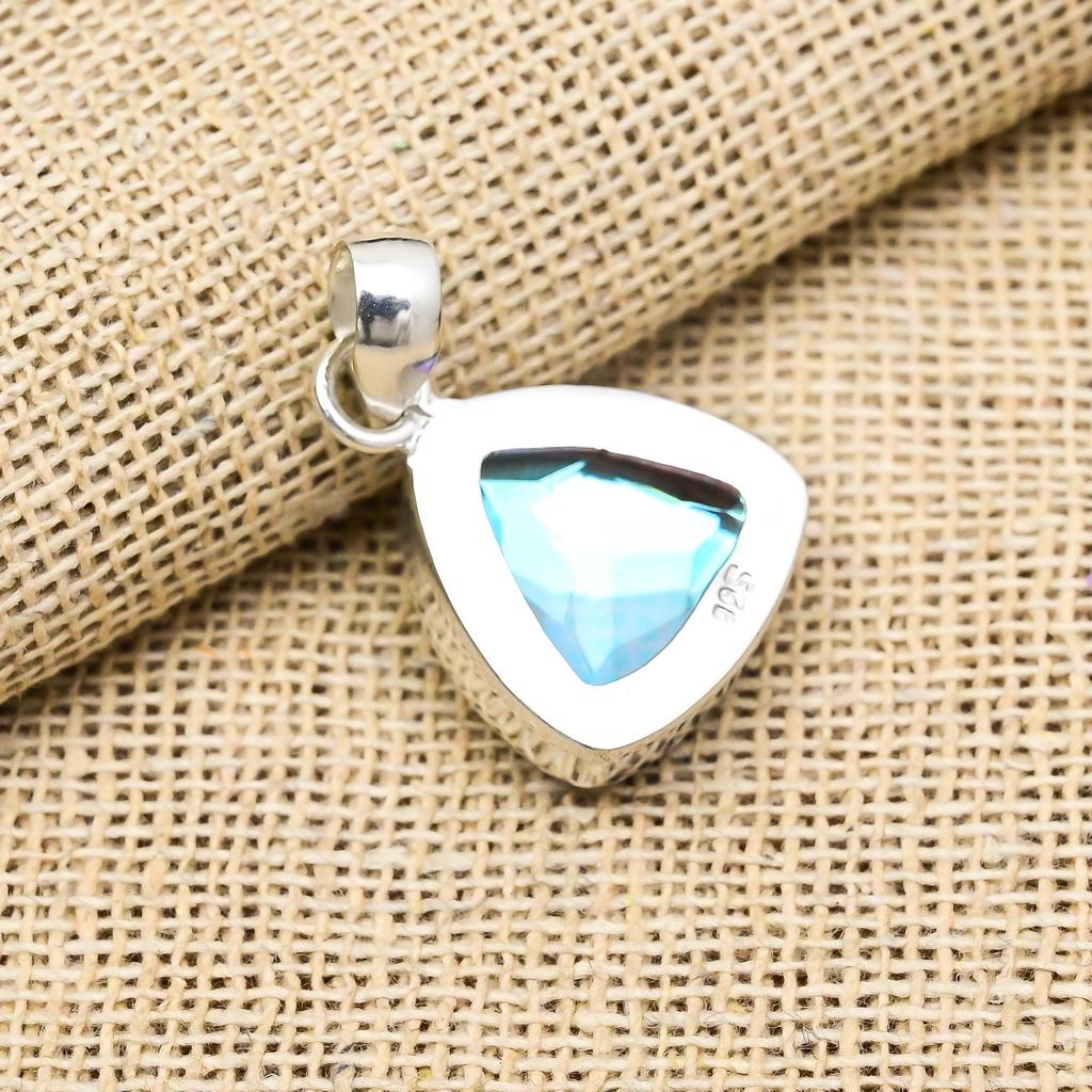 Mystisk Topas 925 Massivt Sterling Silver Hänge, Handgjort Ädelstenssmycke Hänge, För Memorial Day