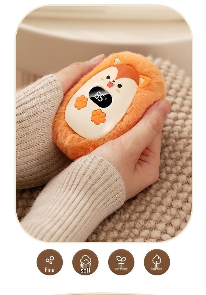 Xin Bai Lu USB Digital Display Plush Hand Warmer - Portable Small Electric Heater for Girls