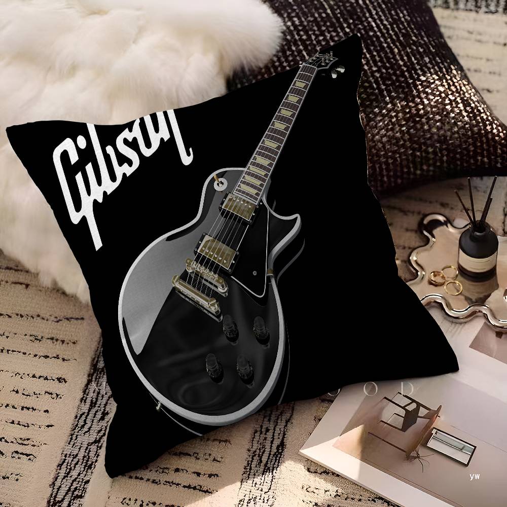 Gibson Guitar Logo Cushion Cover Pillowcase Upholstery Sofa Throw Pillow Home Decor Pillowcas