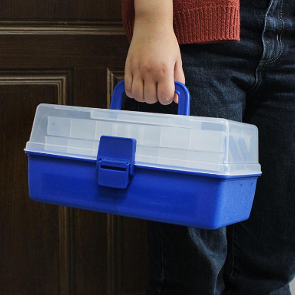 Three-Tier Fishing Tackle Box Outdoor Portable Organizer with Handle