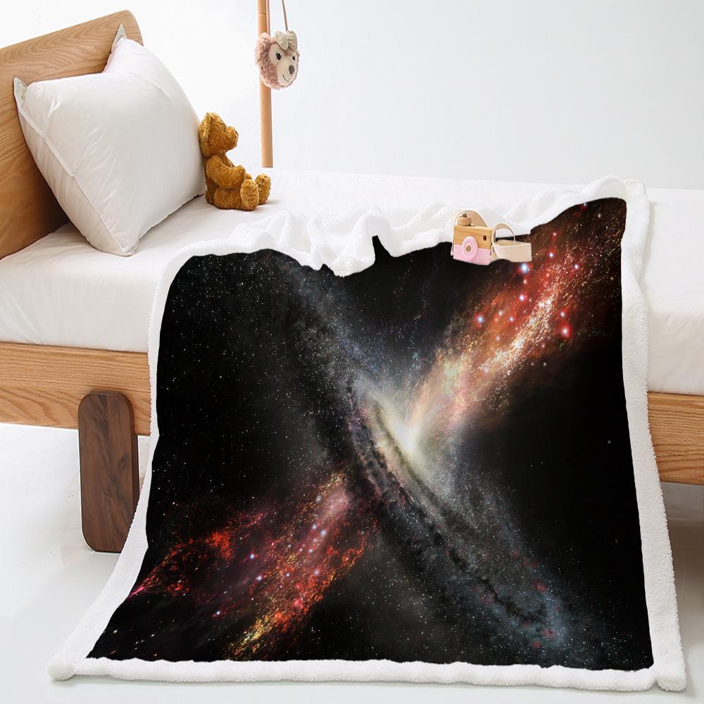 Space Space Print Thickened Lamb Wool Nap Blanket Blanket