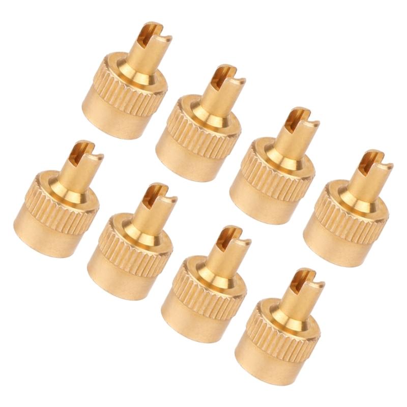 Pack Of 8 Premium Brass Tire Valves Caps Leakproof Design Universal for Car Motorcycle Tire Accessories Easy Installation