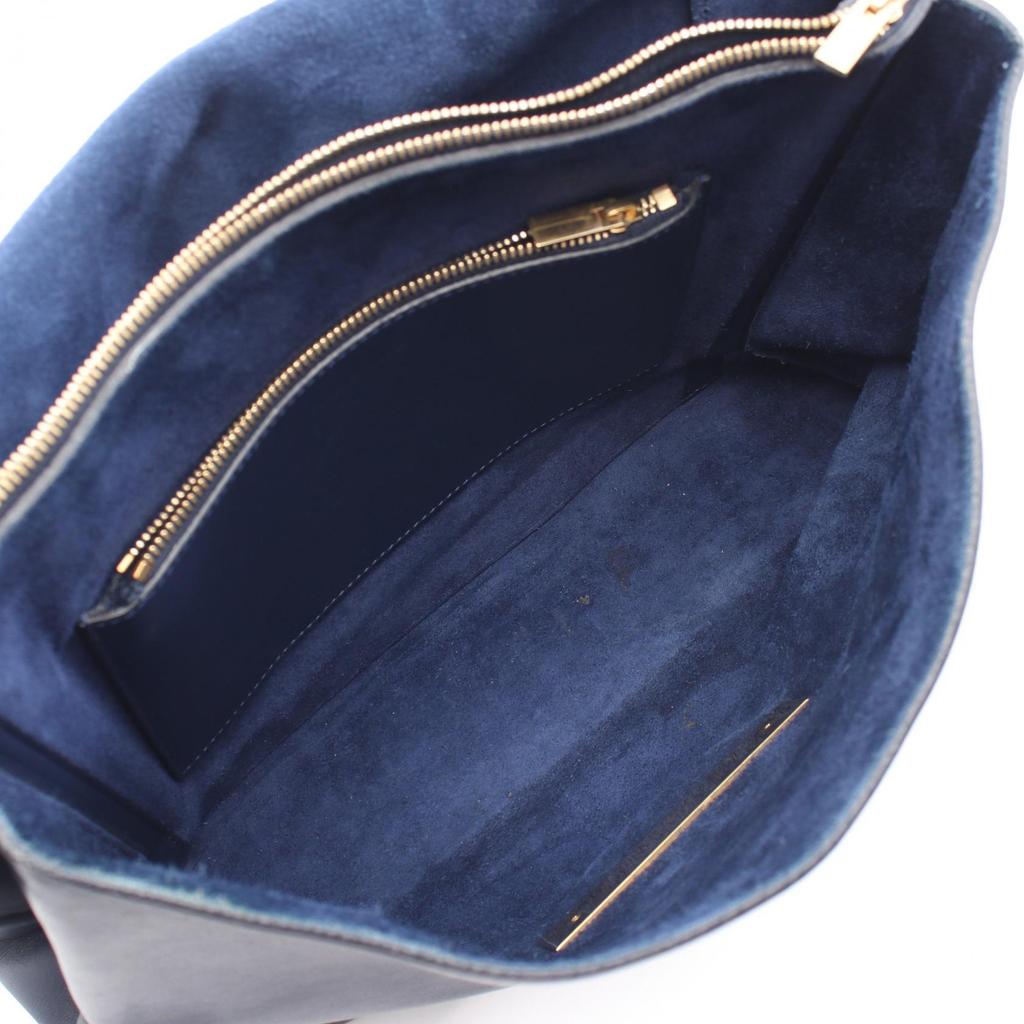 Used CELINE Blade Shoulder Bag Leather Navy Used Women