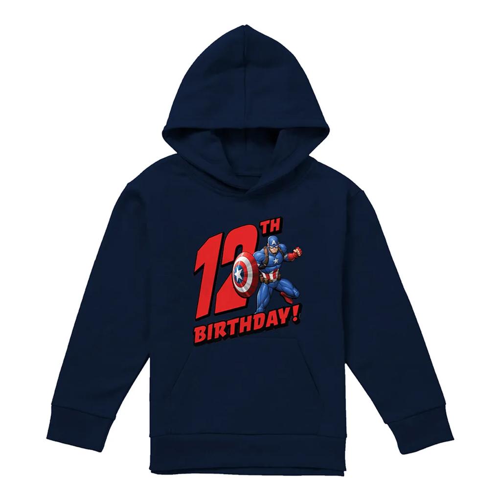 Captain America Childrens/Kids Pull Over 12th Birthday Hoodie