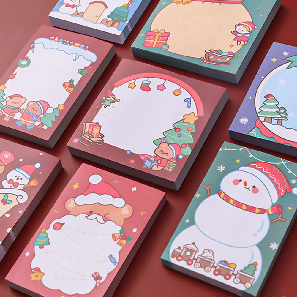 1 Piece Adhesive Kawaii Christmas Sticky Notes Notepad Memo Pad Office School Supplies Stationery Sticker