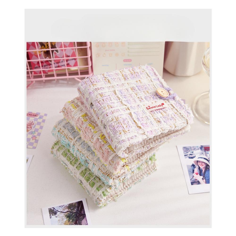 Fabric Small Fragrant Wind Mini One Palace Grid Card Booklet, Polaroid Love Bean Chasing Stars 3-inch Portable Photo Storage Brochure