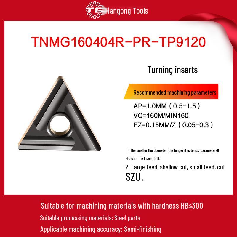 Tiangong TNMG160408 CNC Milling and Turning Blade - Triangular Carbide for Stainless Steel