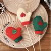 Handmade Red Wool Christmas Hat & Scarf Baking Decoration DIY Accessory