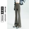 Women S High Waist Flared Pants Black Thick Fleece Lined Long Trousers