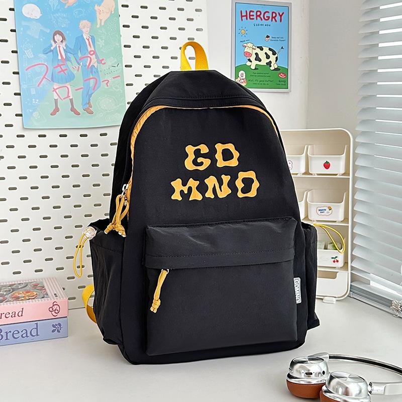 Schoolbag1011 New Simple Letter Korean Version Casual and Sweet Student Class School Bag Lightweight Versatile Large Capacity Backpack