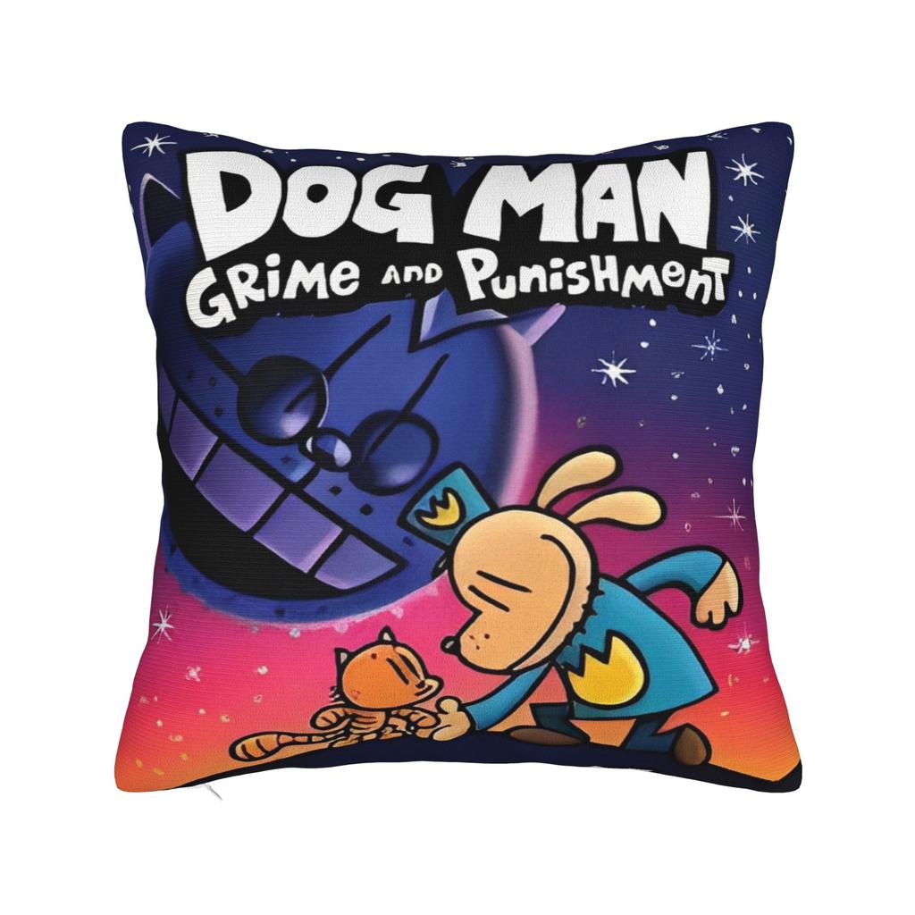 Dog Man Dogman Movie Comic Square Pillow Cases Cartoon Cushion Cover Creative Zippered Decorative Pillowcase for Sofa 40x40cm