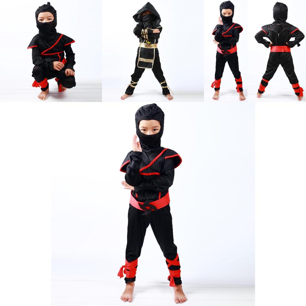 Authentic Japanese Warrior Boys Kids Ninja Assassin Fancy Dress Costume For Parties