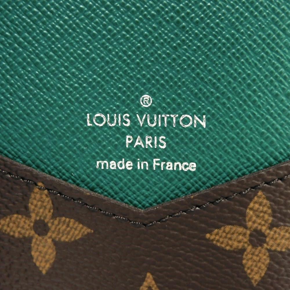 Used 12564 Organizer de Poche M12829 7946 Current Bifold RFID IC Monogram Macassar Excellent Condition Borneo Green