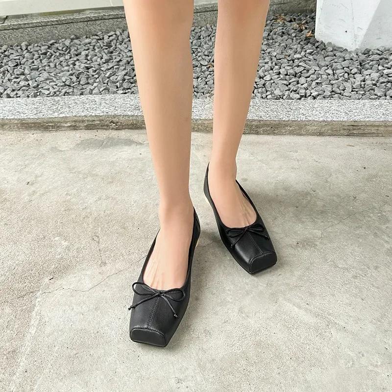 New Ballet Slip-On Tied Flats Shallow Women Spring Summer Female Dancing Mary Janes Daily Ladies Dance Room Shoes