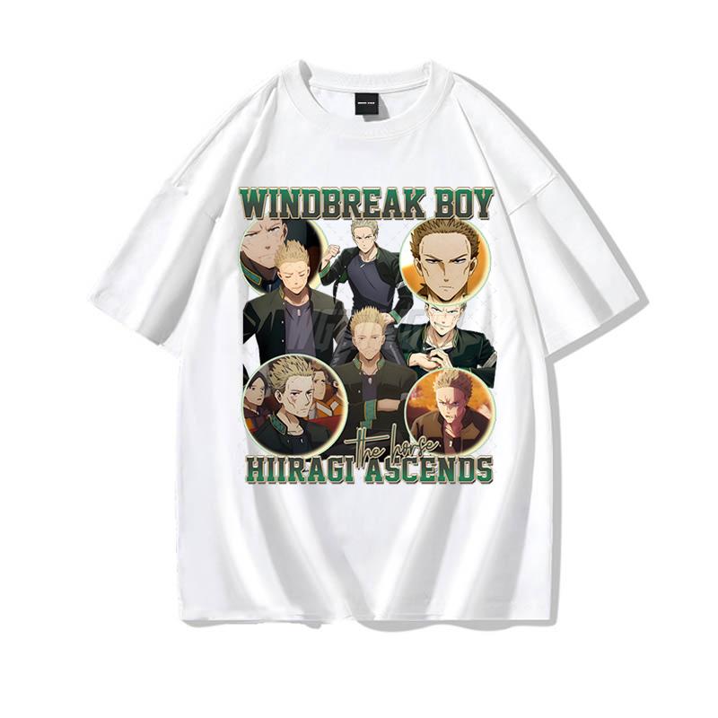 Cotton Tshirt for Anime Wind Breaker Street Fashion Summer Tops Unisex Women Streetwear Anime Clothes Wind Breaker Shirt All Sizes S